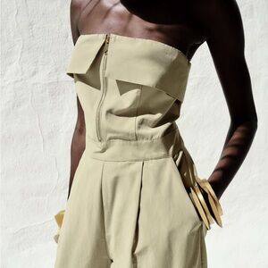 ZARA NWT wide leg strapless jumpsuit